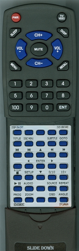 SYLVANIA SDVD9805C replacement Redi Remote
