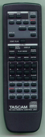 TASCAM 3E016170 RC-222 Genuine OEM original Remote