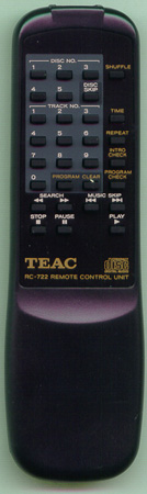 TEAC 01-PDD250E01-00 RC-722 Genuine OEM original Remote