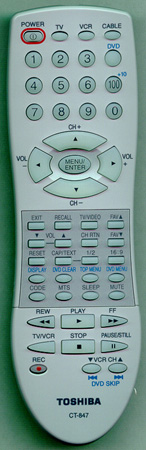 TOSHIBA 72796939 CT-847 Genuine OEM original Remote