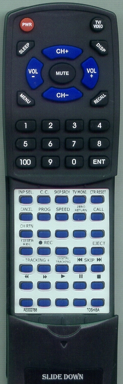 TOSHIBA AE002788 VC-P2S replacement Redi Remote