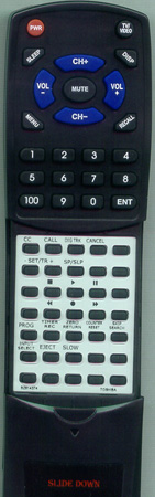 TOSHIBA BZ614374 VC-L4B replacement Redi Remote