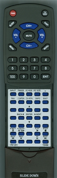 TOSHIBA CT-RC1US-16 replacement Redi Remote