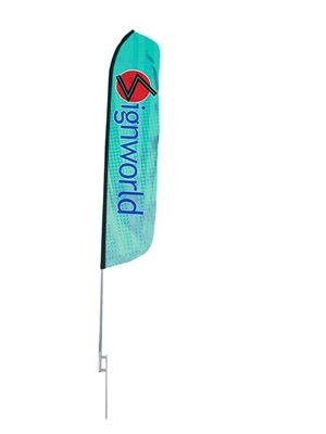 Advertising Fabric Flag With Ground Spike 16' Double-Sided