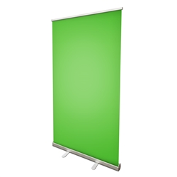 57" Roll Up Retractable Banner Stand with Green Screen or Blue Screen Vinyl Print