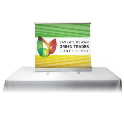 Table Top Retractable Roll Up Banner Stand 45'' with Vinyl Print