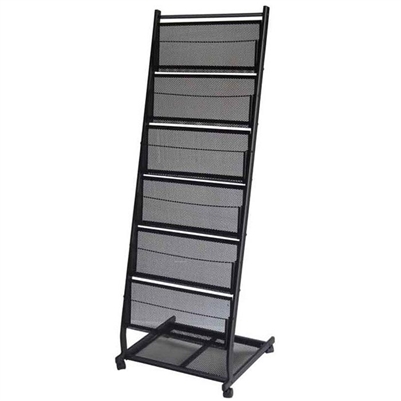 6-Pocket Mobile Stand Magazine Rack - Large