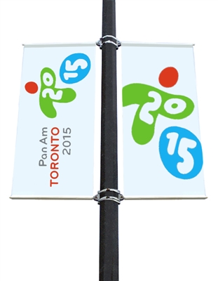 Street Light Pole Banner Brackets 30" Double Set