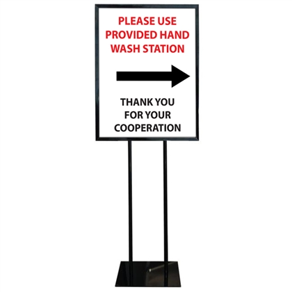 COVID-19 Hand Wash Poster Sign Holder Floor Stand