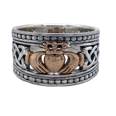 Keith Jack Jewelry Petrichor Sheild Claddagh Ring tapered BR3645