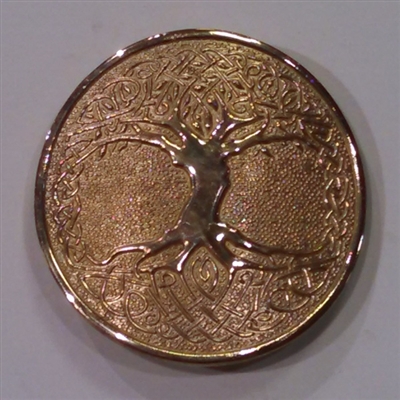 Round Buckle - Tree of Life - Brass