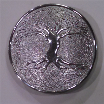 Round Buckle - Tree of Life - Chrome