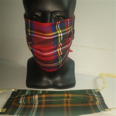 Face masks, facial masks tartan face masks