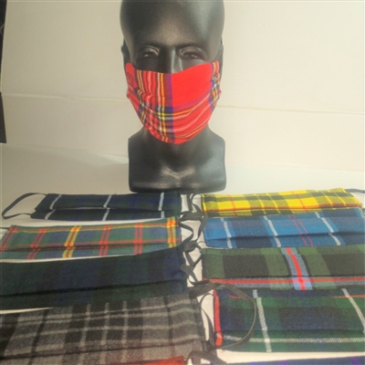 Face masks, facial masks tartan face masks