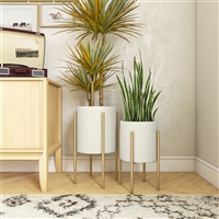 6855 - Nabila Mid Century Planters, Beige (Set of 2)