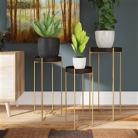 7029 - Heming Black & Gold Accent Tables (Set of 3)
