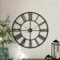 7852 - Solange Round Metal Wall Clock - 30" Dark Brown