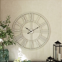 7876 - Solange Round Metal Wall Clock - 30" White