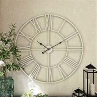 7883 - Solange Round Metal Wall Clock - 36" White