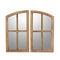 8293 - Jolene Arch Window Pane Mirrors (Set of 2) - Walnut 27"H