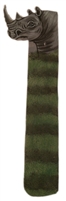Leather Bookmark, Rhino shaped, Medium sized, Green coloured,  with Rhino pattern - CABM1261 (THBM5), H (0.12 in ); W (2 in ); L (7 in)