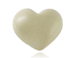 Soapstone Decor, Heart shaped, Medium sized, Natural coloured,  with None pattern - HEDE1015 (THDH), H (1 in ); W (1.5 in ); L (1.5 in )