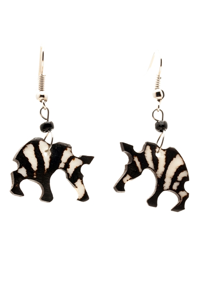 Zebra Cow Bone Earring - JEEA1269