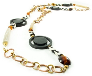 Round Brass Necklace - JENE1705