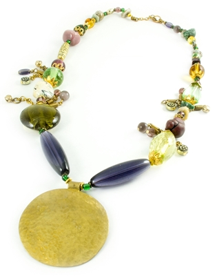 Round Brass Necklace - JENE1706