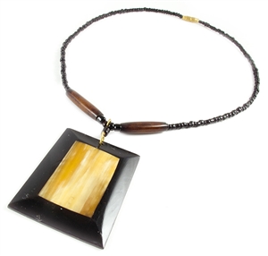 Rectangle Cow Horn Necklace - JENE1721