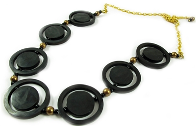 Round Cow Horn Necklace - JENE1724