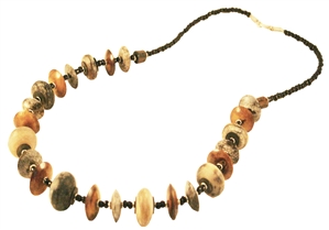 Round Cow Horn Necklace - JENE1727