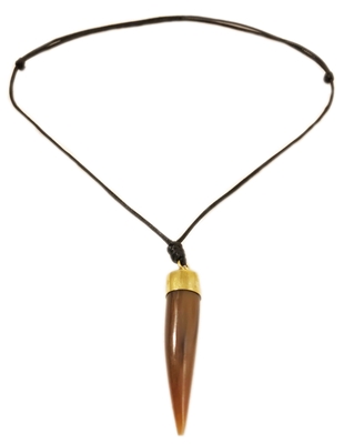 Tooth Cow Horn Necklace - JENE1930