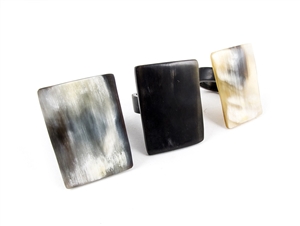 Rectangle Cow Horn Ring - JERI1799