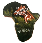 Africa Map Leather Fridge Magnet - KIFM1015