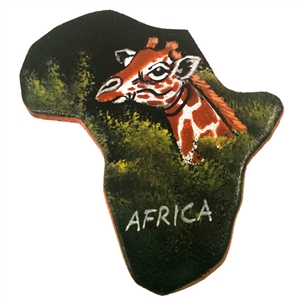 Africa Map Leather Fridge Magnet - KIFM1015