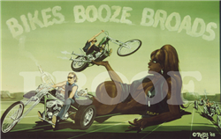 Bikes Booze Broads Poster Print