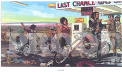 David Mann Biker Art Gas Stop