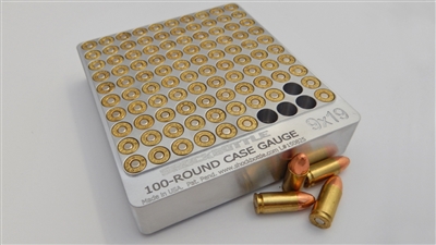 100-Hole 9mm Luger Chamber Checker Cartridge Case Gauge