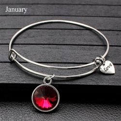 January birthstone charm bracelet