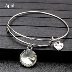 April birthstone charm bracelet