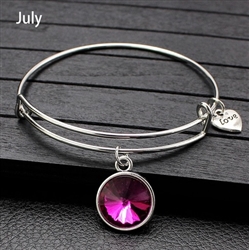 July birthstone charm bracelet