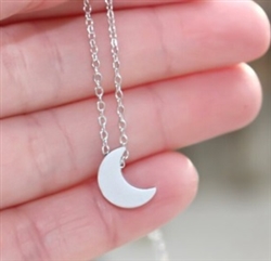 Silver moon pendant necklace