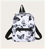 Small black and white buttefly backpack purse