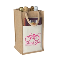 Custom Jute Vino-Sack, Four Bottle