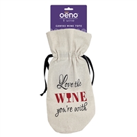 Canvas Wine Bag, Love The Wine, Carded