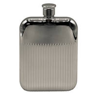 V82 Zocco Flask, 6 Oz, Ribbed Chrome