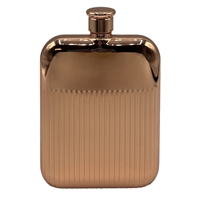 V82 Zocco Flask, 6 Oz, Ribbed Copper