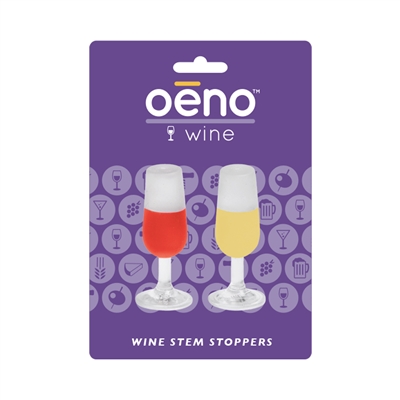Wine Stem Red & White Stoppers 2-Pack, Carded