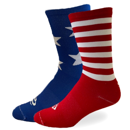 SOS Socks - 'Merica 7" - See Me Green (Save Our Soles Specializes in Custom Socks and Cycling Socks for the Performance Athlete)
